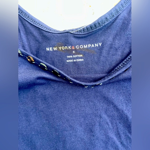 New York Blue Sleeveless Dress with Studded Neckline and tassels size S new - Picture 9 of 16